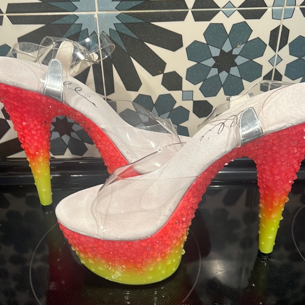 Ellie 7” “Fire” Pole Dance Platform Heels Stilletos